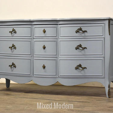 French Provincial Dusty Blue Dresser | Mixed Modern - Nashua, NH | ATTIC French Provincial Dusty Blue Dresser | Mixed Modern - Nashua, NH | ATTIC