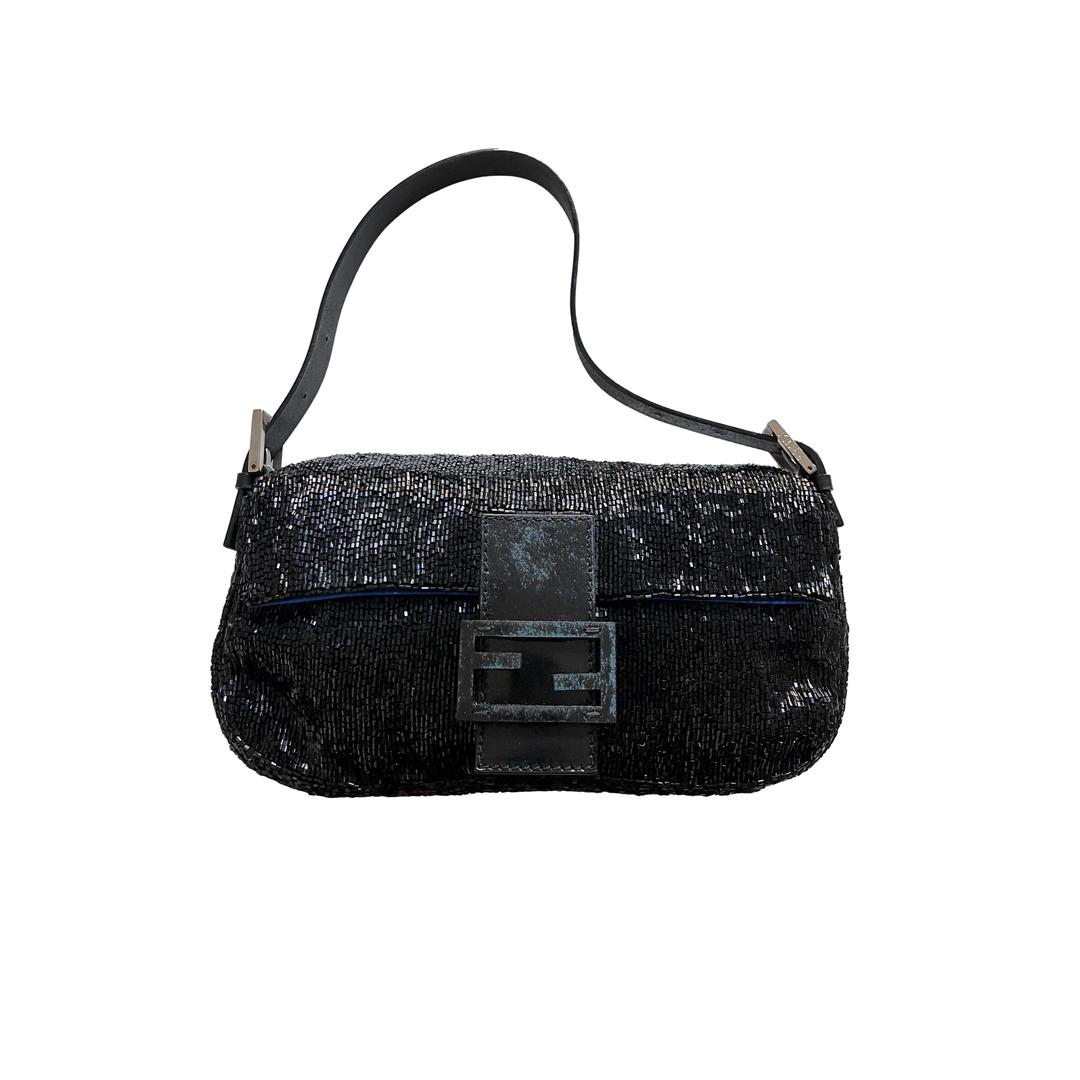 Fendi Black Beaded Baguette Shoulder Bag | Treasures of NYC | New York, NY