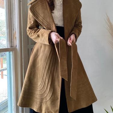 70s Belted Suede Trench