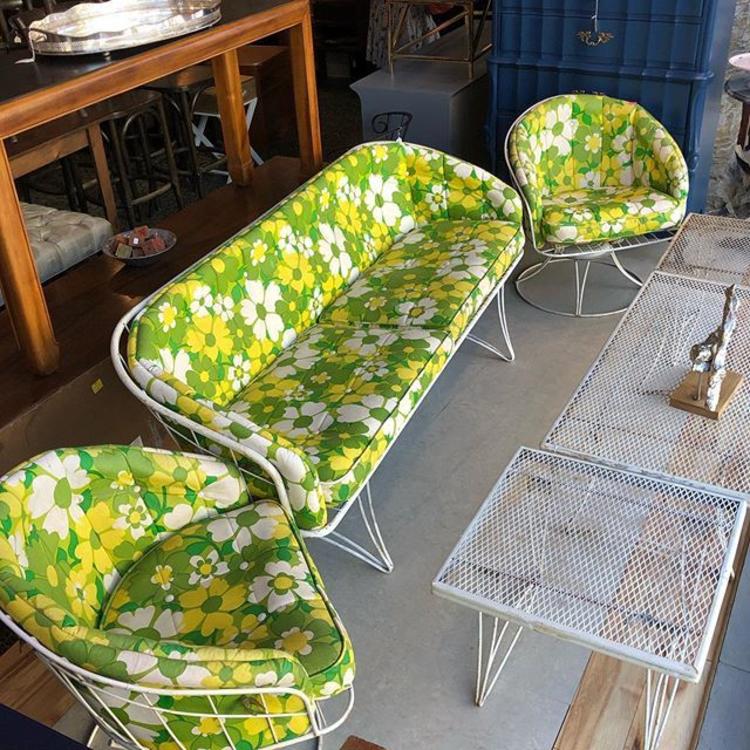                   Midcentury outdoor set! Couch : $295 Swivel Chairs :$95 each! White metal
