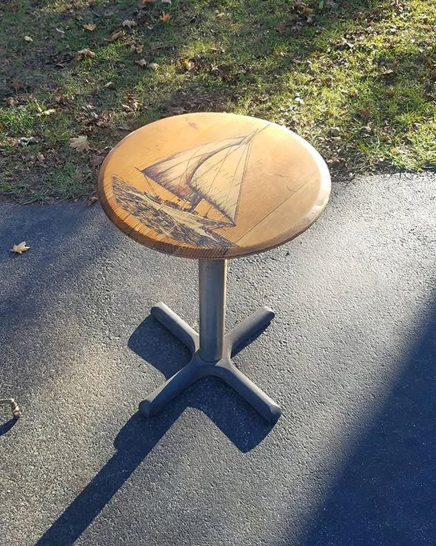 "Ahoy there" Petite Pedestal Cafe Table, 