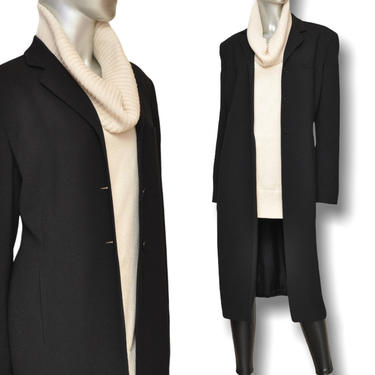 Lauren Ralph Lauren Black Long Fit Blazer sIze Large Vintage Midi Jacket 