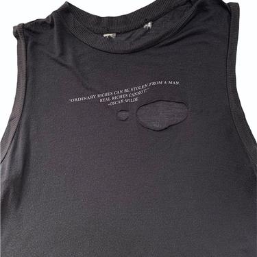 Vintage 1970s/1980s Thrashed OSCAR WILDE Quote T-Shirt ~ S ~ Soft / Thin / Worn-In / Distressed ~ Burnout Tee ~ Cutoff / Sleeveless 