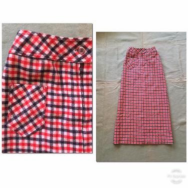 Vintage '60s '70s wool maxi skirt - The Villager plaid skirt / vintage Villager skirt / 1960s full lengrh wool skirt - vintage maxi skirt 