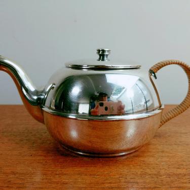 Apollo EPC Bernard Rice's Sons Silverplated Teapot 8108 | Corded Handle | EPC Electroplated Copper | Deco | New York 