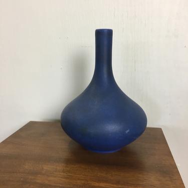 Mid Century Cobalt Blue Ceramic Vase 