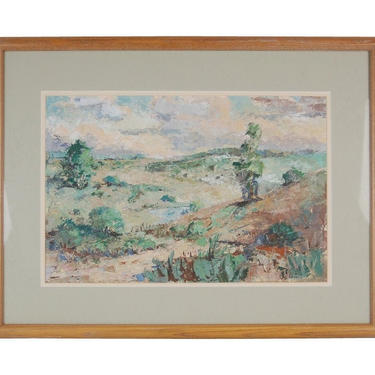 Gouache Impasto Impressionist Landscape Painting Signed Harold Ekman 