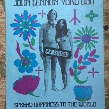 JOHN LENNON YOKO ONO HEADSHOP POSTER 1970 SPREAD HAPPINESS TO THE WORLD beatles