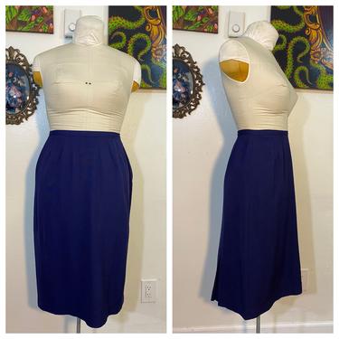 Vintage 1950’s Navy Blue Pencil Skirt 