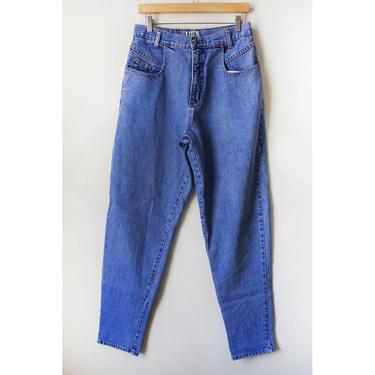 Vintage 90s Steel Medium Blue Wash Denim High Waist Skinny Jeans 30&amp;quot; Waist 