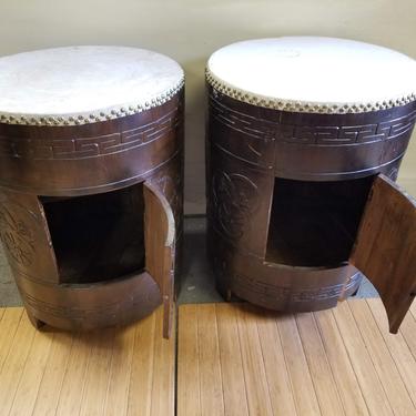 Pair of Drum Side Tables