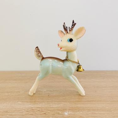 Vintage 1950s Reindeer Holiday Christmas Rubber Figurine Made in Japan 