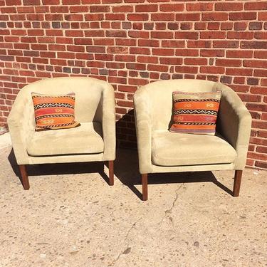 Pair of barrel back chairs