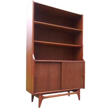 Free and Insured Shipping Within US - Danish Mid Century Modern Solid Bookcase or Sideboard or Shelf or Bar Unit 