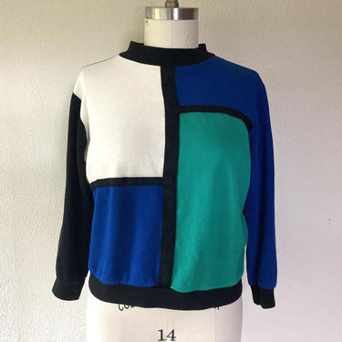 1980s Color block sweatshirt 