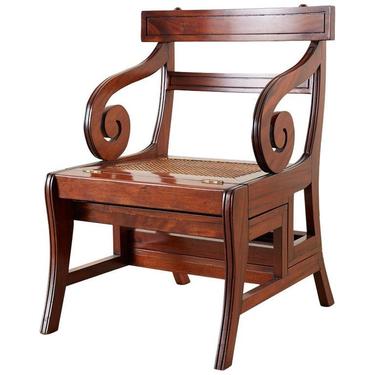 English Regency Style Mahogany Metamorphic Library Step Chair by ErinLaneEstate