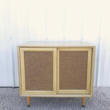 Mid Century Record Cabinet with Sliding Doors