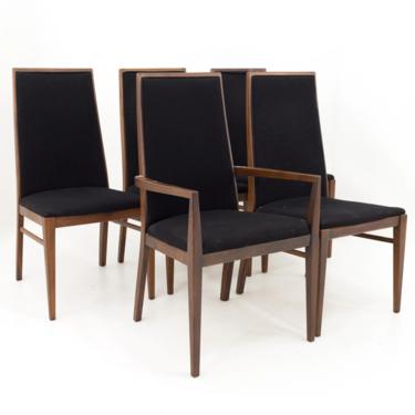 Foster McDavid Mid Century Walnut Dining Chairs - Set of 5 - mcm 