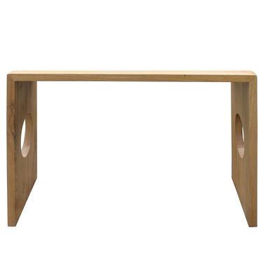 Oriental Zen Unfinished Wood Slim Open Side Table cs4944S