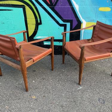 2 Vintage Safari Lounge Chairs