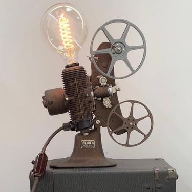 Gift for Movie Lover!   *working* VINTAGE Home 8mm Movie Projector as Accent Lamp   GROUND SHIPPING Included 