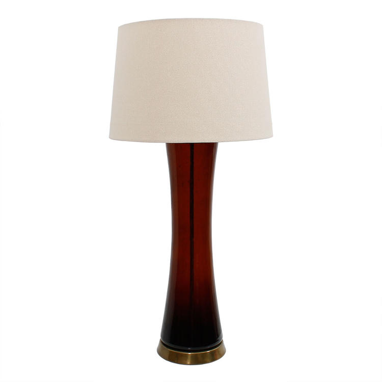 Tall MCM Brown Glass Lamp
