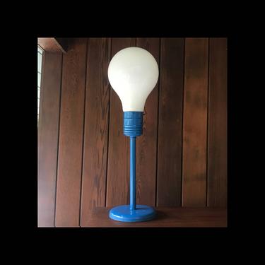 Ingo Maurer Pop Art Style Blue Light, Big Light Bulb Table Lamp