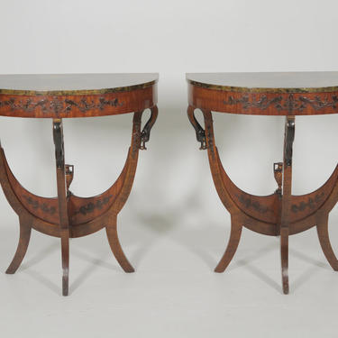 Pair of Early 1900’s Half Round Tables