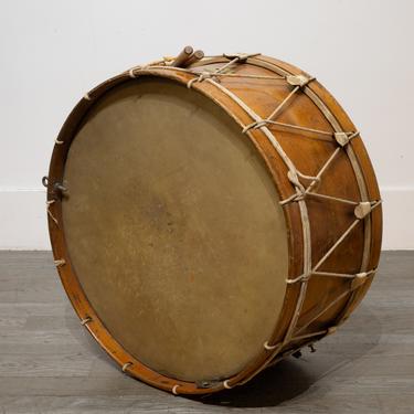 Large Antique Calfskin Begium Drum c.1900