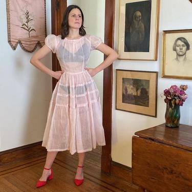1930s Pale Pink Party Dress 