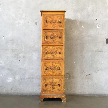 Antique French Hand Painted 5 Drawer Lingerie Chest