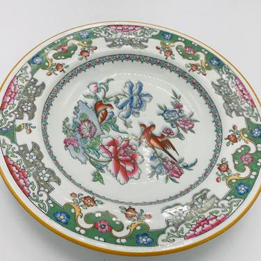 Antique Serving Bowl England featuring Sparrows, Birds and Flowers.- Registration Mark June 1850- 9 1/2&amp;quot; 