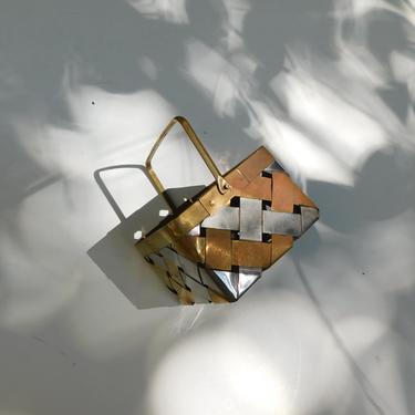 Brass &amp; Chrome Metal Mini Basket
