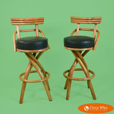 Pair of Bar Stools Paul Frankl Style