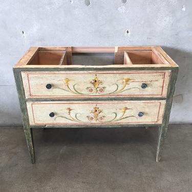 19th Century Painted Italian Console Converted for Bathroom Console