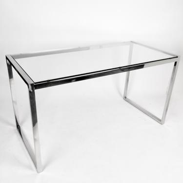 Glass Top Chrome Desk / Table