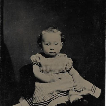 Tintype Photograph of a Wide-Eyed Baby 