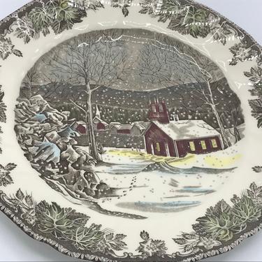 Vintage- Dinner Plate -The Friendly Village - Covered Bridge Johnson Bros England-  7 1/2&amp;quot; 