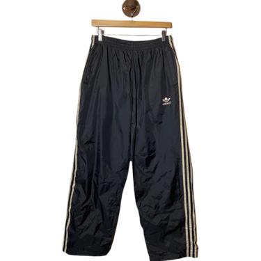 (L) Adidas Black/White Windbreaker Track Pants 022421