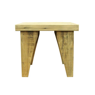 Raw Wood Rustic Handmade Finish Rectangular Wood Stool Table cs5603E 