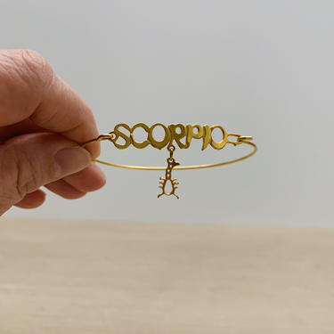 Vintage Gold Zodiac Bracelet | Scorpio Bracelet with Scorpion Charm | Astrology Gift | Gold Charm Bracelet 