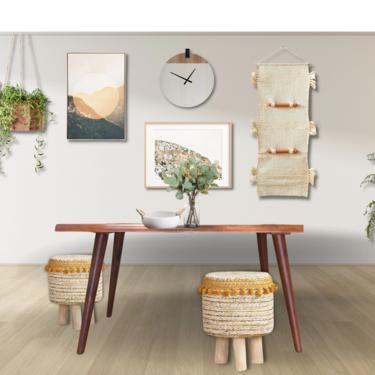 UMBUZÖ Reclaimed Wood Dining Table with Wooden Legs 