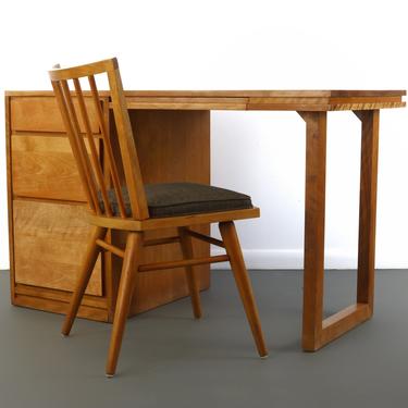 Conant Ball Desk and Matching Spindle Chair in Maple 