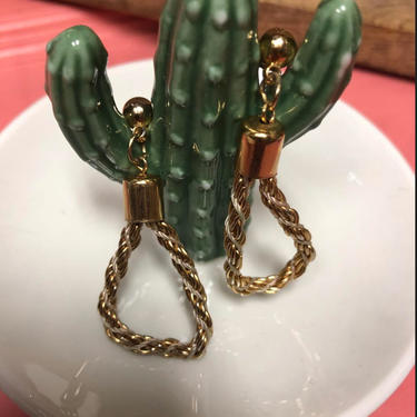 Vintage Gold Rope Earrings 