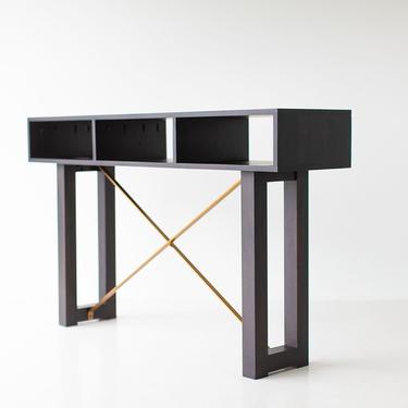 Modern Console Table  -Black and Brass 