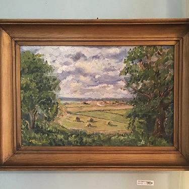 Kjell Wijgard Landscape. Signed original. Gold painted wood frame. $195. Approx 20