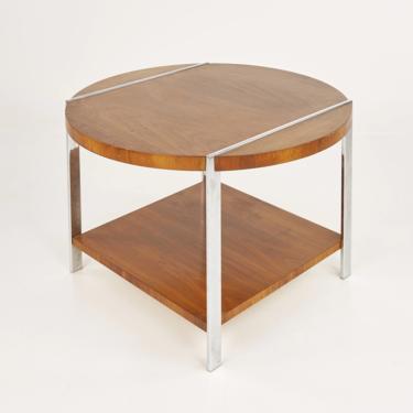 Lane Mid Century Walnut and Chrome Side End Table - mcm 