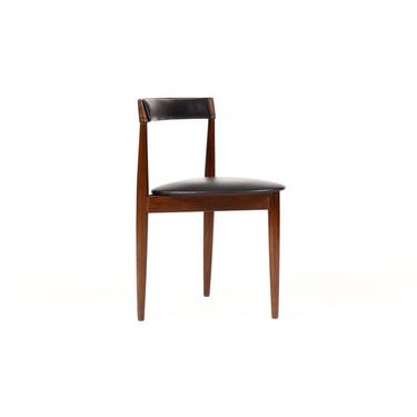 Reserved for R - Danish Modern / Mid Century African Teak Dining Chair— Hans Olsen for Frem Rojle — Black leather —  Pair 
