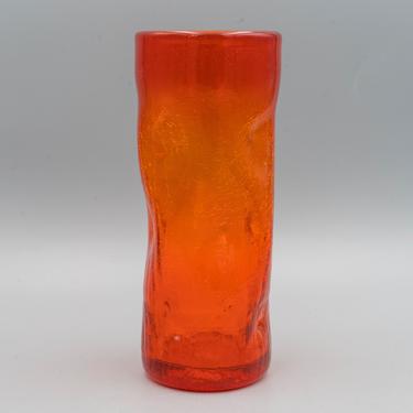 Pilgrim Glass Amberina Dimpled Crackle Lemonade Glass  | Vintage Mid Century Glassware Tumbler 