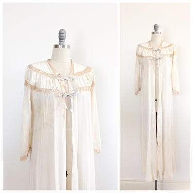 40s Nightie Robe / 1940s Vintage Cover Up / Medium to Large 